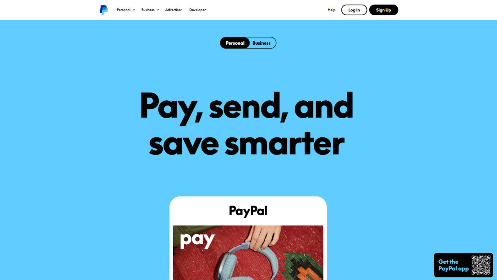 Paypal homepage